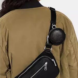 Coach Elias Black Pebble Leather Belt Bag Brand New with Tags